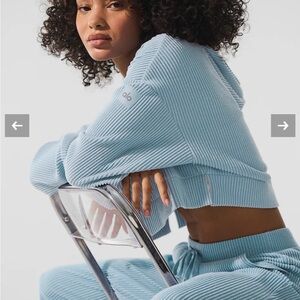 Alo Yoga Muse Hoodie in celestial blue